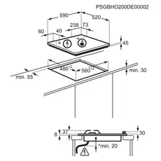 გაზქურის ზედაპირი AEG HGB64420SM, 6 image