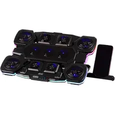 ნოუთბუქის გამაგრილებელი 2E GAMING Laptop stand CPG-011, up to 17.3", 1xUSB-A, 1xUSB-C, LCD, RGB, black, 6 image