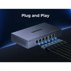 სვიჩი UGREEN CM741 (35371EU), 6-Port Gigabit, PoE+ Switch, Grey, 3 image