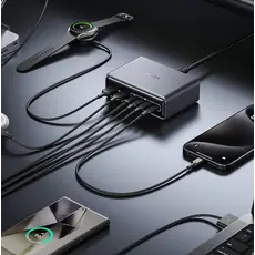 ადაპტერი Anker Prime Charger (200W, 6 Ports, GaN) B2C - EU/ES/FR/ES Silver Iteration 1, 5 image