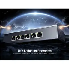 სვიჩი UGREEN CM741 (35371EU), 6-Port Gigabit, PoE+ Switch, Grey, 6 image