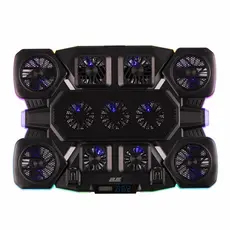 ნოუთბუქის გამაგრილებელი 2E GAMING Laptop stand CPG-011, up to 17.3", 1xUSB-A, 1xUSB-C, LCD, RGB, black