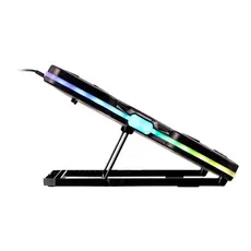 ნოუთბუქის გამაგრილებელი 2E GAMING Laptop stand CPG-011, up to 17.3", 1xUSB-A, 1xUSB-C, LCD, RGB, black, 7 image