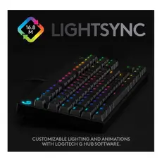 კლავიატურა LOGITECH G PRO TKL Corded Mechanical Gaming Keyboard - BLACK - US INT'L - USB - CLICKY, 4 image