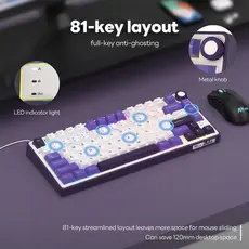 კლავიატურა Royal Kludge RK R75 RGB Mechanical Keyboard, Brown switch, Hot Swappable, Hot Swappable, Type-C wired, Blackberry, 7 image