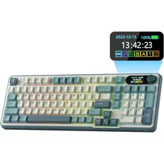 კლავიატურა Royal Kludge RK S98 RGB Mechanical Keyboard, Brown switch, Smart Display, Hot Swappable, Type-C wired, Bluetooth 5.0, 2.4GHz, Light Cloud, 3 image