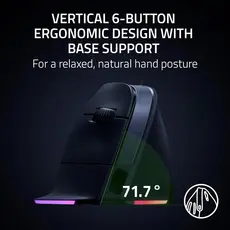 მაუსი Razer Mouse Pro Click V2, USB-A/WL/BT, Vertical Ed., white, 3 image