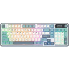 კლავიატურა Royal Kludge RK S98 RGB Mechanical Keyboard, Brown switch, Smart Display, Hot Swappable, Type-C wired, Bluetooth 5.0, 2.4GHz, Light Cloud