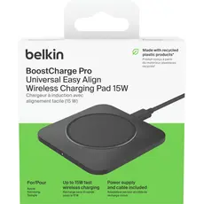 პორტატული დამტენი Belkin Wireless Charger 15W Pad Universal, black, 8 image