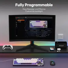 კლავიატურა Royal Kludge RK R75 RGB Mechanical Keyboard, Brown switch, Hot Swappable, Hot Swappable, Type-C wired, Blackberry, 4 image