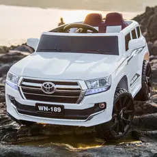 ბავშვის ელექტრო მანქანა TOYOTA D-189 კაუჩუკის საბურავებით,ტყავის სკამით, 5 image