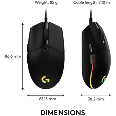 Mouse LOGITECH G203 LIGHTSYNC - BLACK - EMEA, 4 image
