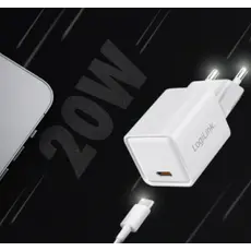 დამტენი Logilink PA0355 USB-C GaN Fast Charger (PD+QC 3.0) 20W White, 4 image