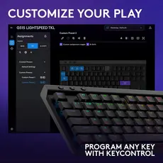 კლავიატურა LOGITECH G515 LIGHTSPEED TKL Gaming Keyboard - BLACK - US INT'L - 2.4GHZ/BT - EMEA28i-935 - TACTILE, 7 image