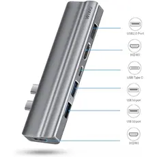 USB ჰაბი WiWU T9 Grey, 3 image