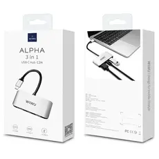USB ჰაბი WiWU Alpha C2H Grey, 3 image
