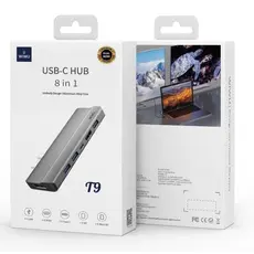 USB ჰაბი WiWU T9 Grey, 6 image