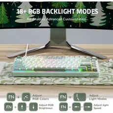 კლავიატურა Royal Kludge RK R75 RGB Mechanical Keyboard, Brown switch, Hot Swappable, Type-C wired, Sky Cyan, 6 image
