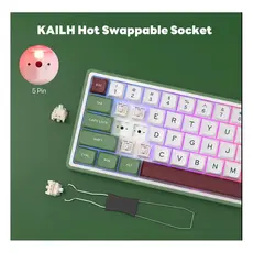 კლავიატურა Royal Kludge RK R65 RGB Mechanical Keyboard, Brown switch, Hot Swappable, Type-C wired, Green sand, 7 image