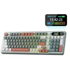 კლავიატურა Royal Kludge RK S98 RGB Mechanical Keyboard, Chartreuse switch, Smart Display, Hot Swappable, Type-C wired, Bluetooth 5.0, 2.4GHz, Camping, 2 image