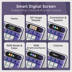 კლავიატურა Royal Kludge RK S98 RGB Mechanical Keyboard, Brown switch, Smart Display, Hot Swappable, Type-C wired, Bluetooth 5.0, 2.4GHz, Blackberry, 5 image