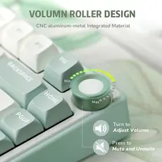 კლავიატურა Royal Kludge RK R75 RGB Mechanical Keyboard, K silver switch, Hot Swappable, Type-C wired, Sky Cyan, 9 image