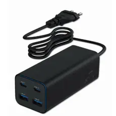 დამტენი Gembird TA-UC-2A2C-PD100-01-BK 4-port 100W GaN USB PowerDelivery fast charger Black, 2 image