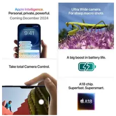 მობილური ტელეფონი Apple IPhone 16 128GB Black,Model A3287, 9 image