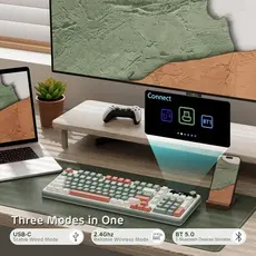 კლავიატურა Royal Kludge RK S98 RGB Mechanical Keyboard, Brown switch, Smart Display, Hot Swappable, Type-C wired, Bluetooth 5.0, 2.4GHz, Camping, 5 image