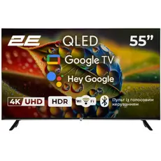 ტელევიზორი TV Set 55" 2E QLED 4K 60Hz Smart Google TV Black