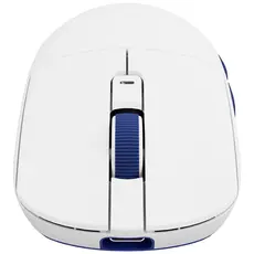მაუსი Royal Kludge RK M30 Gaming Mouse Wireless, 2.4GHz, Bluetooth, USB White Blue, 4 image