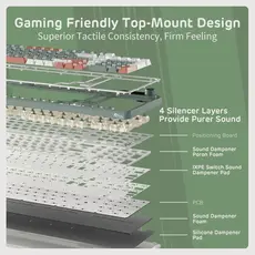 კლავიატურა Royal Kludge RK S98 RGB Mechanical Keyboard, Brown switch, Smart Display, Hot Swappable, Type-C wired, Bluetooth 5.0, 2.4GHz, Camping, 9 image