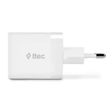 ადაპტერი TTEC SMARTCHARGER DUO PD 45W TRAVEL FAST CHARGER USB-C+USB-A WHITE, 3 image