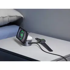 უსადენო დამტენი UGREEN W712 (65148) Magflow Qi2.2, 15W, 3in1 Wireless Charger, Grey, 7 image