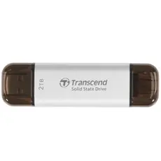 გარე მყარი დისკი Transcend 2TB, External SSD, ESD310S, USB 10Gbps, Type C/A, Silver, 2 image