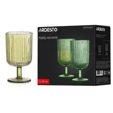 ჭიქების ნაკრები Ardesto Glasses set, 300ml, 2pcs, glass, green, 4 image