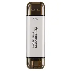 გარე მყარი დისკი Transcend 1TB, External SSD, ESD310S, USB 10Gbps, Type C/A, Silver