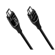 კაბელი Logilink CU0185 USB Type-C 240W PD Fast Charger Cable With E-mark &amp; Display Black 2m, 3 image
