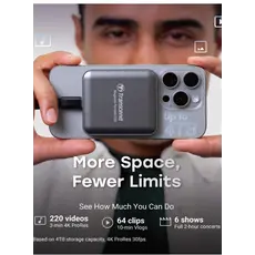 გარე მყარი დისკი Transcend 2TB, External SSD, ESD420C, USB 20Gbps, Type C,Magsafe,Iron Gray, 5 image