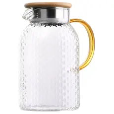 დოქი Ardesto Pitcher with lid Dew 1500ml, borosilicate glass, stainless steel, bamboo, transparent