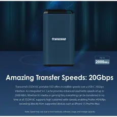გარე მყარი დისკი Transcend  2TB, External SSD, ESD410C, USB 20Gbps, Type C, 7 image