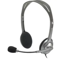 ყურსასმენი LOGITECH H110 Corded Stereo Headset - GRAY/SILVER - Dual Plug