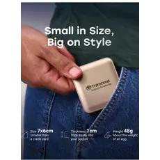 გარე მყარი დისკი Transcend 2TB, External SSD, ESD420G, USB 20Gbps, Type C,Magsafe,Gold, 7 image