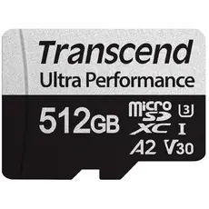 მეხსიერების ბარათი Transcend 512GB microSD w/ adapter UHS-I U3 A2 Ultra Performance, 2 image