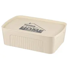 სათავსო ყუთი Ardesto Storage box with lid 45.5х31х14cm, 13l, plastic PP, beige, 2 image