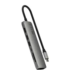 USB ჰაბი SATECHI 7-in-1 USB-C Slim Multiport Adapter with Ethernet (Space Grey), 4 image