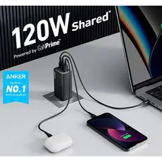 სწრაფი დამტენი Anker 737 Charger(GaNPrime 120W) (3) - EU/ES/FR/ES Black 3, 6 image