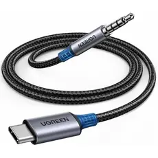 აუდიო ადაპტერი UGREEN CM734 (35056), Type-C to 3.5mm Aux Cable, 1M, Grey, 3 image