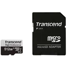 მეხსიერების ბარათი Transcend 512GB microSD w/ adapter U1, High Endurance, 2 image