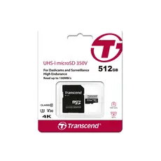 მეხსიერების ბარათი Transcend 512GB microSD w/ adapter U1, High Endurance, 4 image